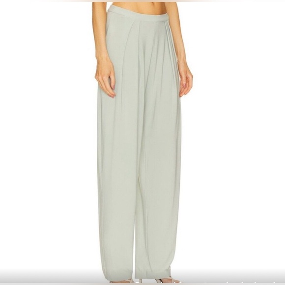 NORMA KAMALI Revolve Sage Green Pleated Dress Pants Trousers S - Picture 3 of 11